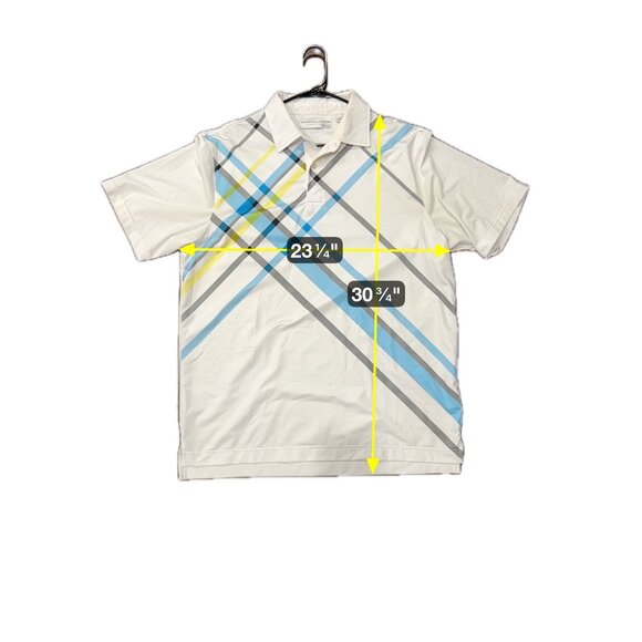 Carnoustie Performance Golf Polo Shirt White Sz Large Plaid Short Sleeve Active - Picture 7 of 9